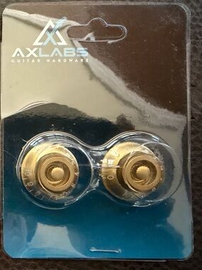 NWT AX Labs “Worn Look” Gold Lefty Guitar Control Knobs. 2 knobs per pak